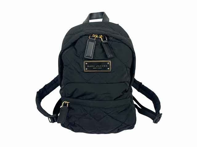 MARC JACOBS/マークジェイコブス ナイロンキルティングリュックサック 軽量 レディース ブラック【中古】