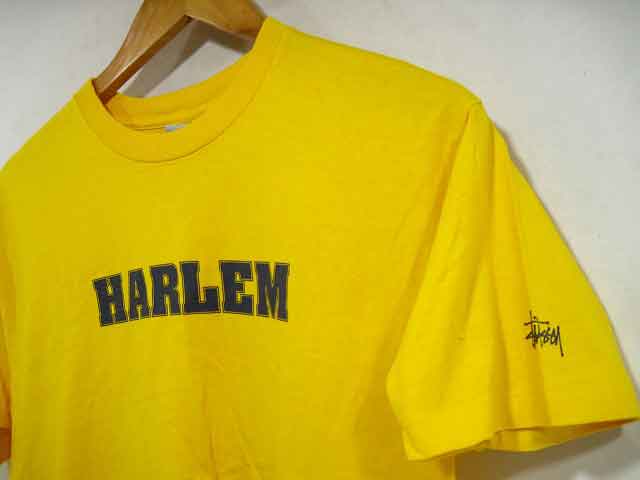 STUSSY / ステューシー 銀タグ HARLEM ハーレム プリントTシャツ OLD USA製 メンズ サイズ : M イエロー【中古】