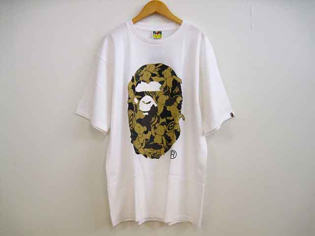 A BATHING APE / ア・ベイシング・エイプ BE@RBRIKK APE HEADベアブリックカモ エイプヘッド Tシャツ サイズ : XL ホワイト