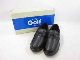 City Golf/シティゴルフ ウォーキングシューズ GF8502 スリッポン カジュアルシューズ サイズ : 24.5cm ブラック【中古】