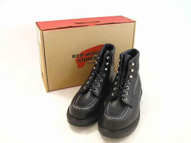 REDWING/レッドウイング 8133 スーパーソール モックトゥブーツ ワークブーツ メンズ サイズ : 26cm ブラック【中古】