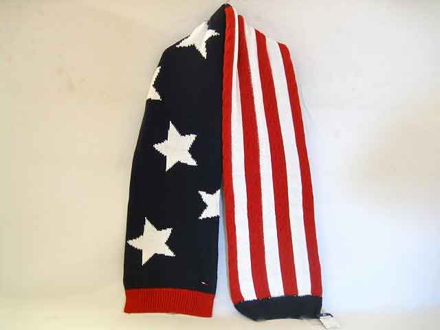 TOMMY JEANS/ トミー ジーンズ ニットマフラー 星柄 ユニセックス サイズ : one SIZE トリコロール【中古】
