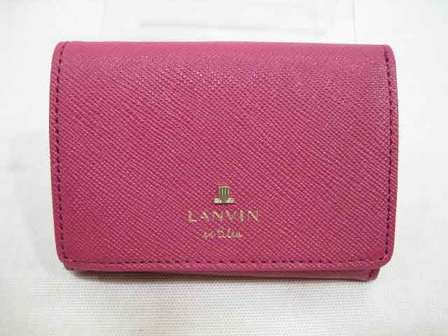 LANVIN / ランバン ミニウォレット ミニ財布 財布 三つ折り ピンク【中古】