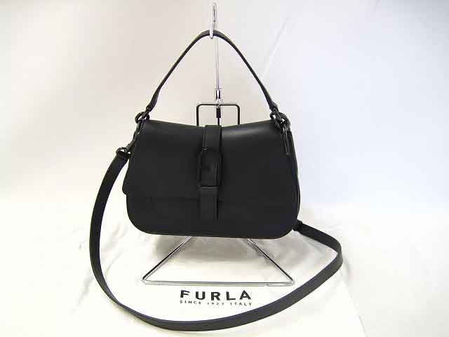 FURLA / フルラ 2WAYBag Flow フロー ロゴ ハンドバッグ レディース ブラック