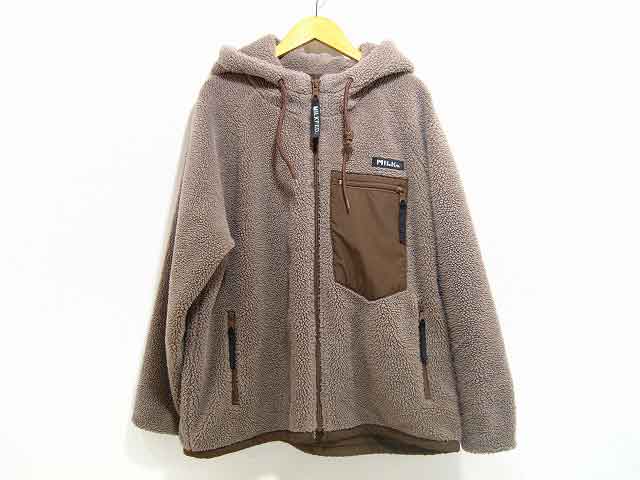 ☆ミルクフェド☆新品レア♪防寒◎完売スリーブロゴノーカラーボアジャケット黒☆ ☆ミルクフェド☆新品レア♪防寒◎完売スリーブロゴノーカラー