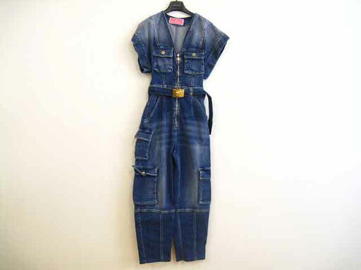 ELISABETTA FRANCHI/エリザベッタ フランチ デニムオールインワン レディース サイズ : 40 ブルー【中古】 ELISABETTA FRANCHI/エリザベッタ フランチ デニムオールインワン レディース サイズ : 40 ブルー【中古】