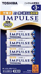 TOSHIBA ニッケル水素電池 充電式IMPULSE 高容量タイプ 単3形充電池(min.2,400mAh) 4本 TNH-3A 4P