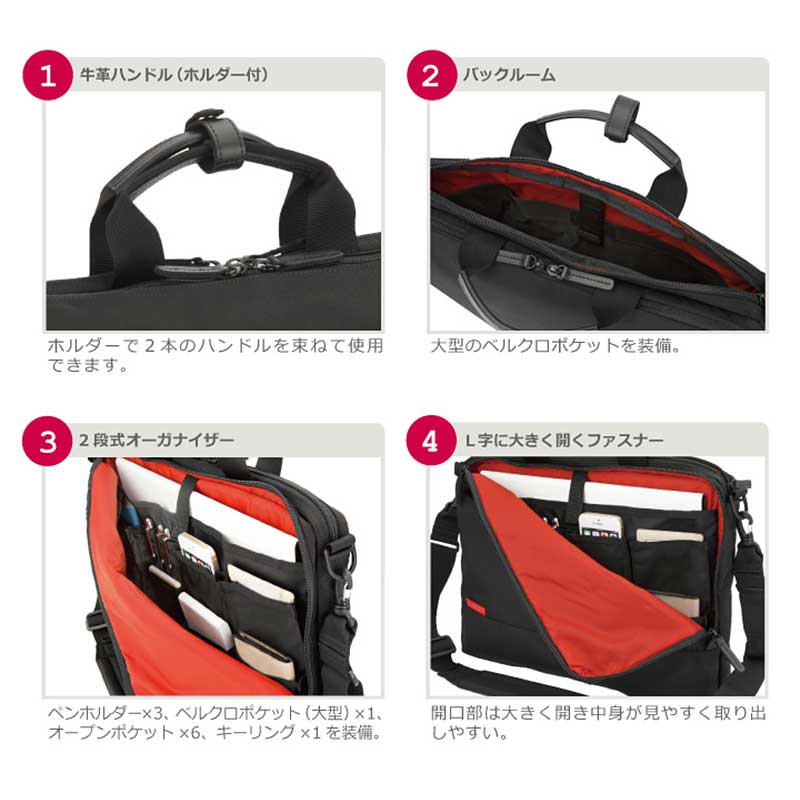 �ڥݥ����10�ܡ�MANHATTAN PASSAGE �ޥ�ϥå���ѥå����� Slim Well-Organized 2way �ӥ��ͥ��Хå� �֥꡼�ե����� A4 �ߥåɥʥ��ȥ֥롼 #7011-MB