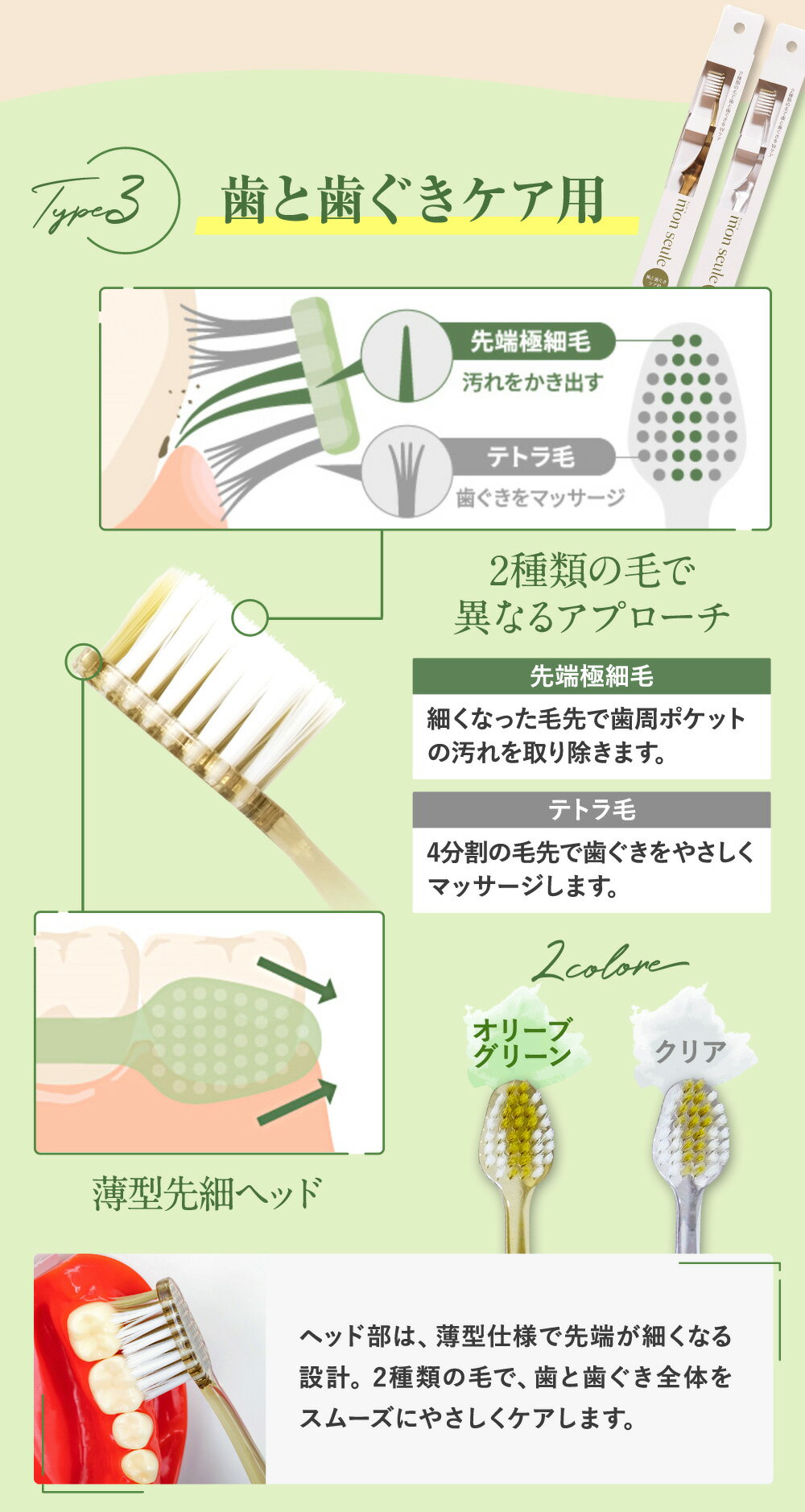 歯と歯ぐきケア用 歯ブラシ 1本【公式】歯ぐき...の紹介画像2