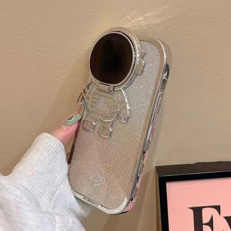 iphone14 ケース iphone13 ケース iphone12 plus pro max スマホケース おしゃれ かわいい ケース キラキラ 韓国 iPhone11 カバー カメラレンズ保護 スタンド機能 宇宙飛行士 スマホカバー メッキ 背面ケース 保護カバー レンズ保護