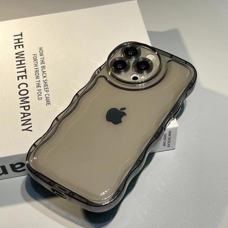送料無料 スマホケース うねうね クリア iphone14 Pro max iphone 13 13pro iphone12 12pro 11 フレーム 耐衝撃 シェルカバー カバー iphone13 ケース iphone11 ウェーブ スマホケース シンプル ケース シリコン 韓国 波 なみなみ 黒 透明