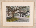 【作家名】キャロル・コレット【作品名】メープル・レーン 風景画 絵画 楓 絵 銅版画 エッチング 手彩色 額付き 国内送料無料
