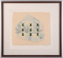 【作家名】白駒一樹【作品名】House-2 抽象画 絵画 モダンアート ナチュラルモダン 木版画 額付き 国内送料無料