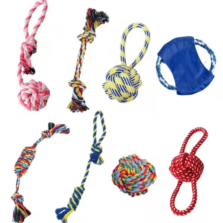 犬ロープおもちゃ 犬おもちゃ 8個セット デンタルケア 耐久性 犬用玩具 ペット用 21特集 ストレス解消 小 中型犬に適用 噛むおもちゃ 歯磨き コットン 丈夫 清潔