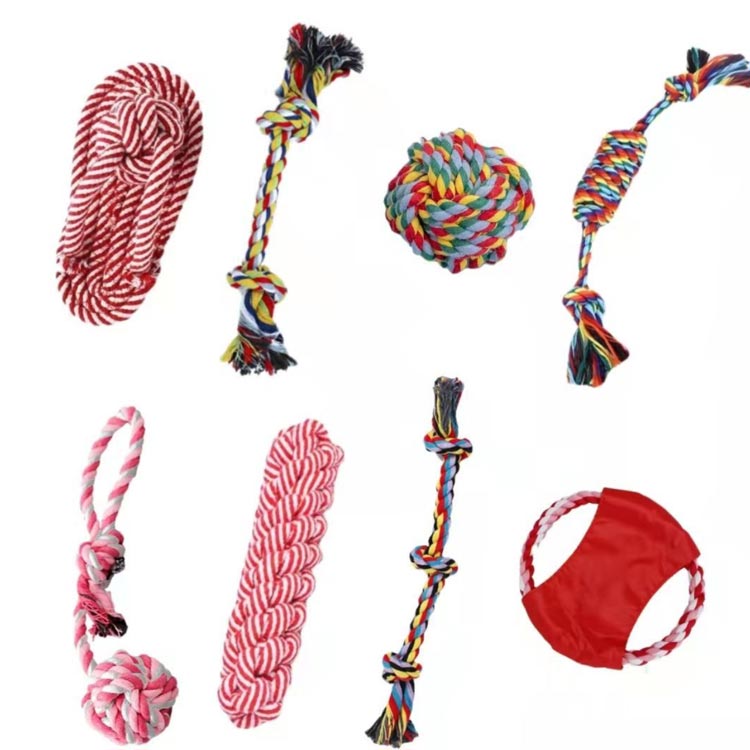 犬ロープおもちゃ 犬おもちゃ 8個セット デンタルケア 耐久性 犬用玩具 ペット用 21特集 ストレス解消 小 中型犬に適用 噛むおもちゃ 歯磨き コットン 丈夫 清潔