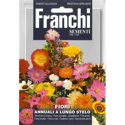 【イタリアの花の種】FRANCHI社　1年草ミックス・ANNUALI A LUNGO STELO[321/1]　カラフルな1年草ばかりを集めました。