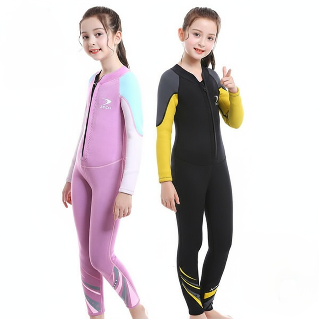 ウェットスーツ 子供用 2.5mm サーフィン フルスーツ バックジップ ネオプレーン ダイビング マリンス..
