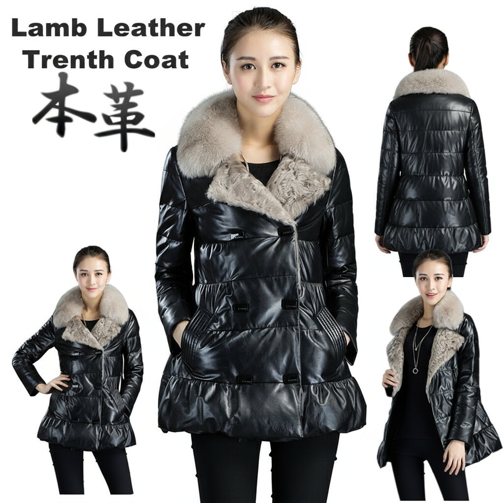 皮革（皮） - セール 早者勝 ロングレザージャケット レザージャケット ブ ラムレザー トレンチコート 本革コート 羊革 レディース テーラードジャケット ロングアウター 秋冬コート XL