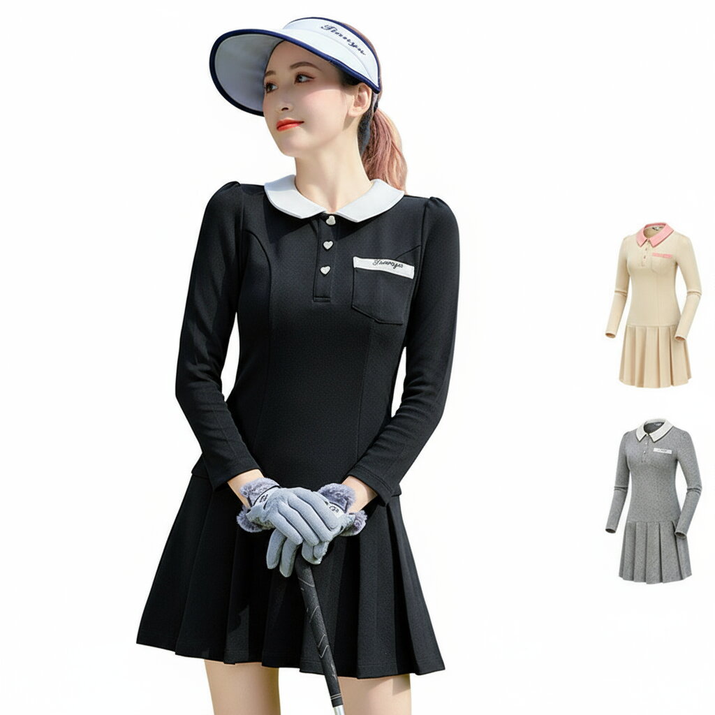 【すぐ使える超お得クーポン4％＆5％＆6％】ゴルフウェア レディース ゴルフ ドレス ワンピース 丈長め ゴルフ スカート かわいい おしゃれ 新作 カジュアル 上品 動きやすい 美脚　着やせ レディースゴルフウェア