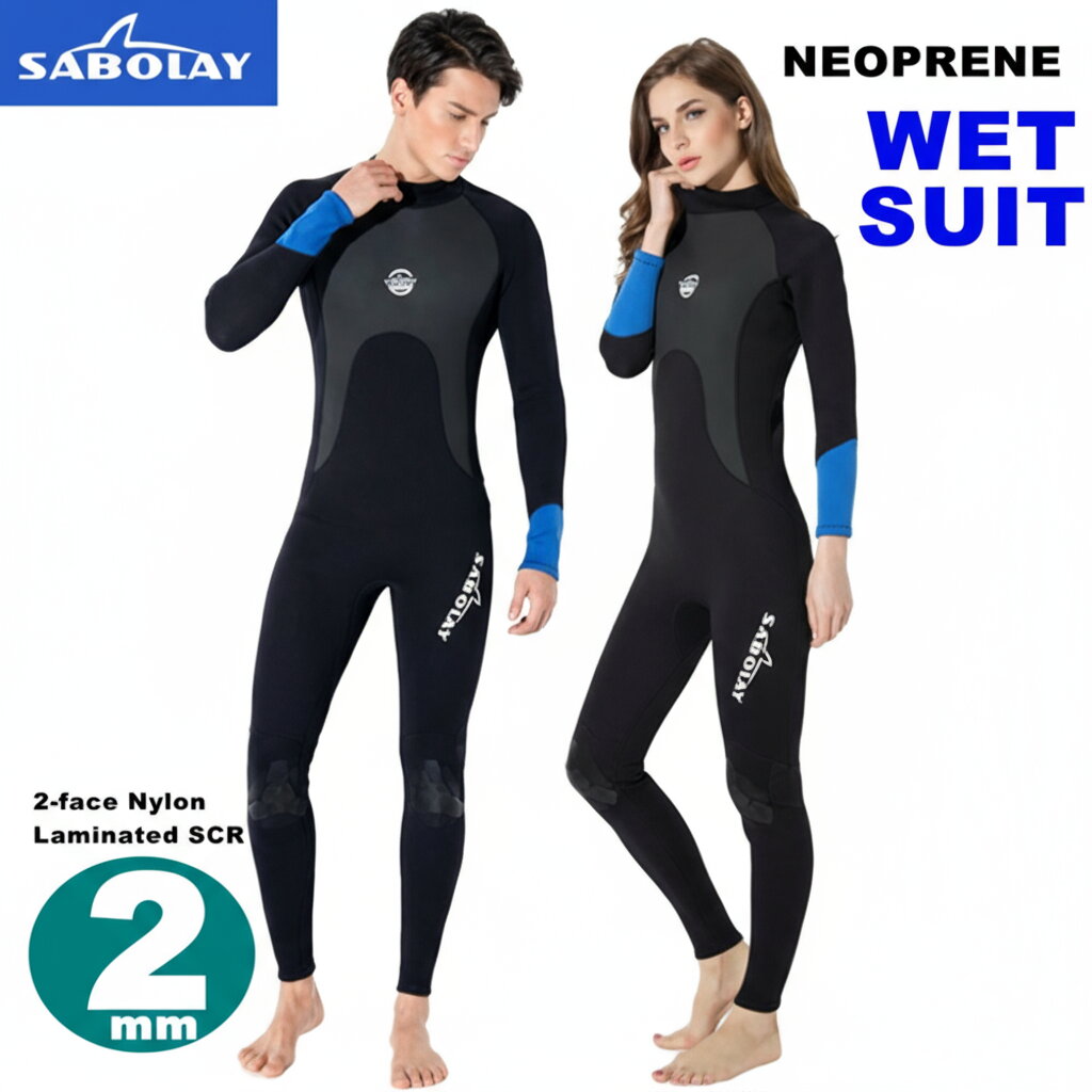 ウェットスーツ 男女兼用 2mm サーフィン フルスーツ バックジップ ネオプレーン ダイビング マリンス..