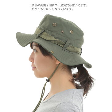 No.06 コットン 2WAY つば広 サファリハット テンガロン トレッキング 登山 アウトドア キャンプ 登山帽子 アウトドア用品 紐付き UV 紫外線 選べる5色 ベージュ ブラウン ブラック カーキ グレー Mt.happy/マウントハッピー