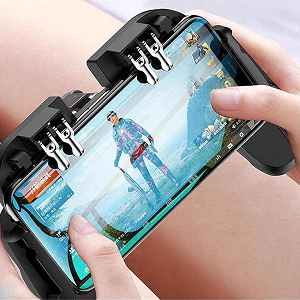 荒野行動PUBGコントローラー冷却ファン付きゲームパットスマホゲームハンドルサイズ調節可能連続射撃/操作簡単/iPhoneamp;Android対応
