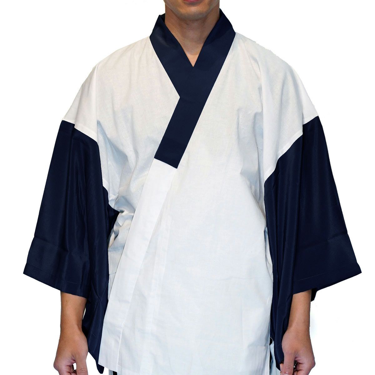 半襦袢 メンズ 洗える 紺 白 日本製