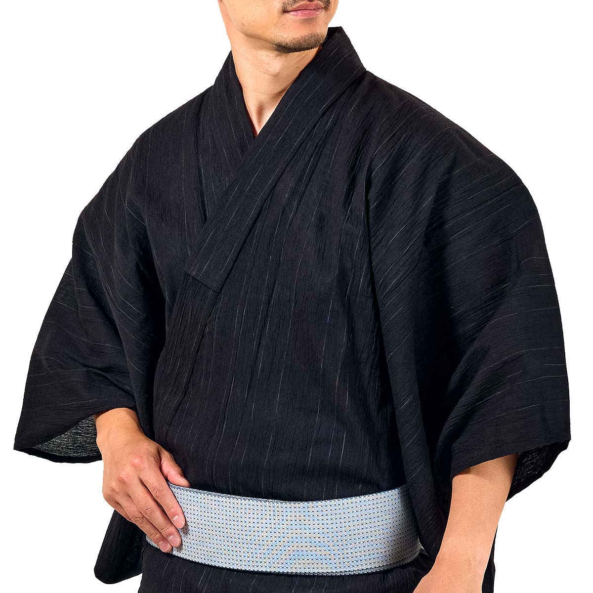 小千谷縮 麻の着物 昭和レトロ 身幅ひろめ ゆったり 浴衣としても