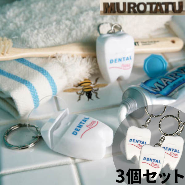 ダルトン ダルトン デンタルフロス 3個セット 歯間ブラシ 歯間フロス キーホルダー DENTAL FLOSS 糸ようじ　虫歯予防 歯周病予防 歯磨き