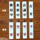 【P5倍】光 サインプレート 3x12cm 「在室/不在」 「会議中/空室」 「来客中/空室」 「使用中/空室」 表裏 ドアプレート 雑貨