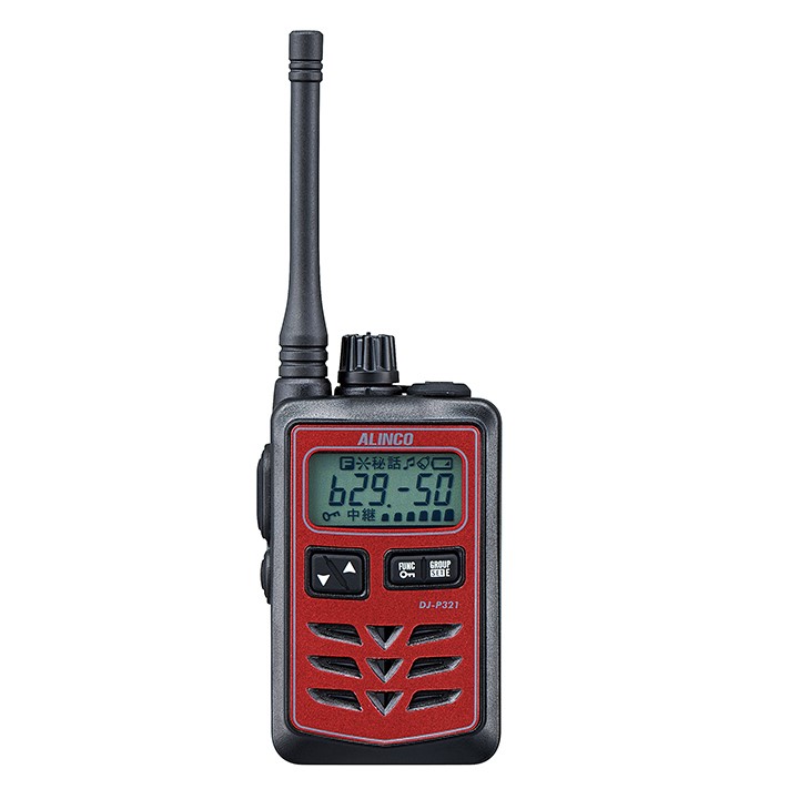 アルインコ DJ-P321RM ミドルアンテナ レッド 特定小電力トランシーバー + NP-22WP(F.R.C製) イヤホンマイク セット 無線機