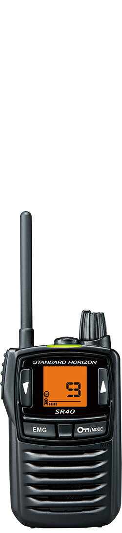 スタンダードホライゾン 八重洲無線 SR40 ブラック 特定小電力トランシーバー + SBR-18LI 電池 + SBH-18 充電器 + SSM-59ASA