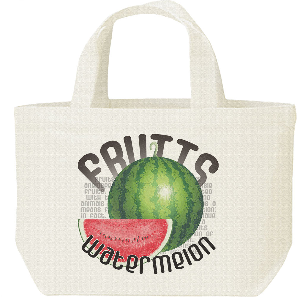西瓜（スイカ）果物シリーズ／キャンバスバッグ・S（ランチバッグ）