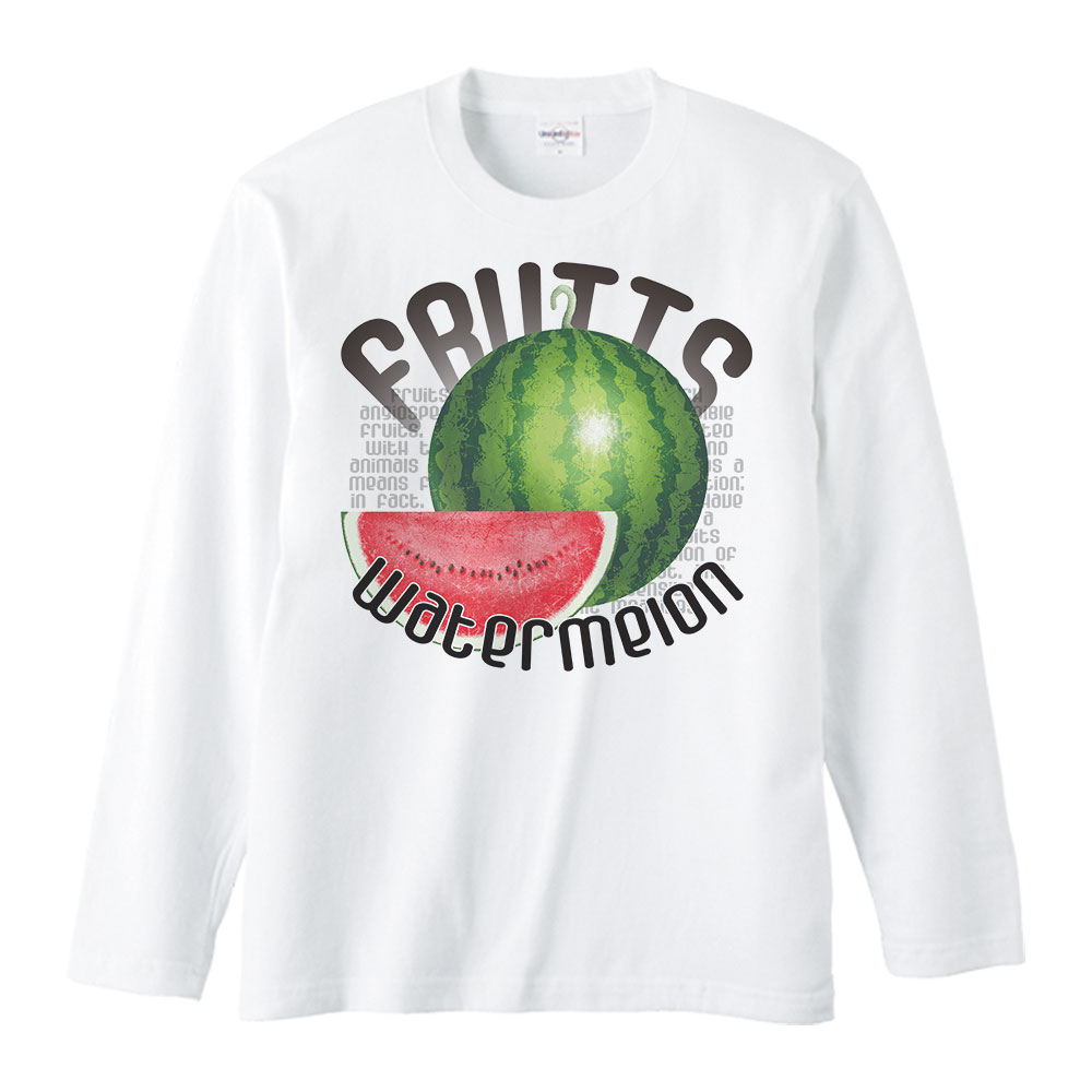 西瓜（スイカ）果物シリーズ／長袖Tシャツ