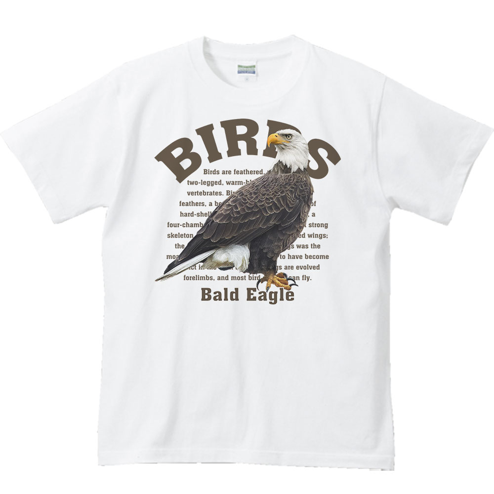 ハクトウワシ（白頭鷲）鳥シリーズ／半袖Tシャツ