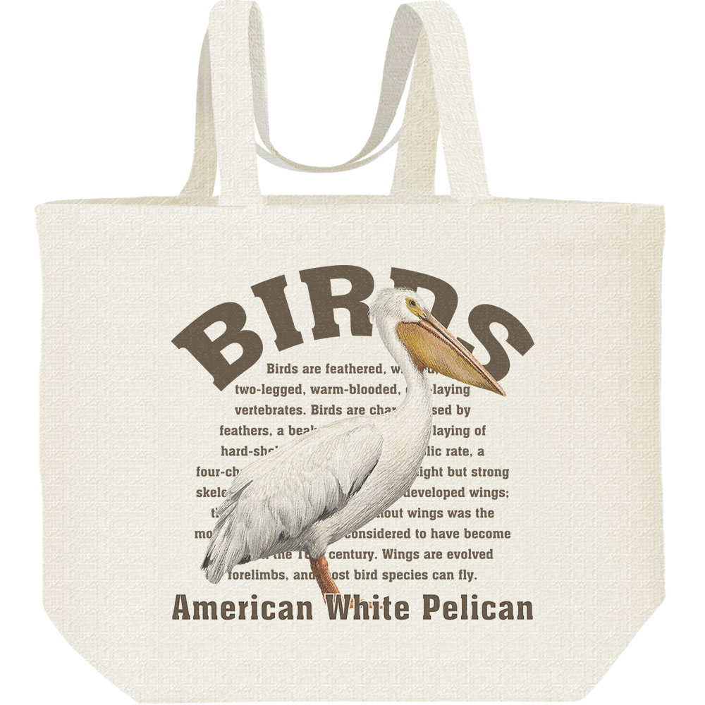 Rakuten - アメリカシロ ペリカン（鳥シリーズ）／キャンバスバッグ・L（ポケット無し）エコバッグ