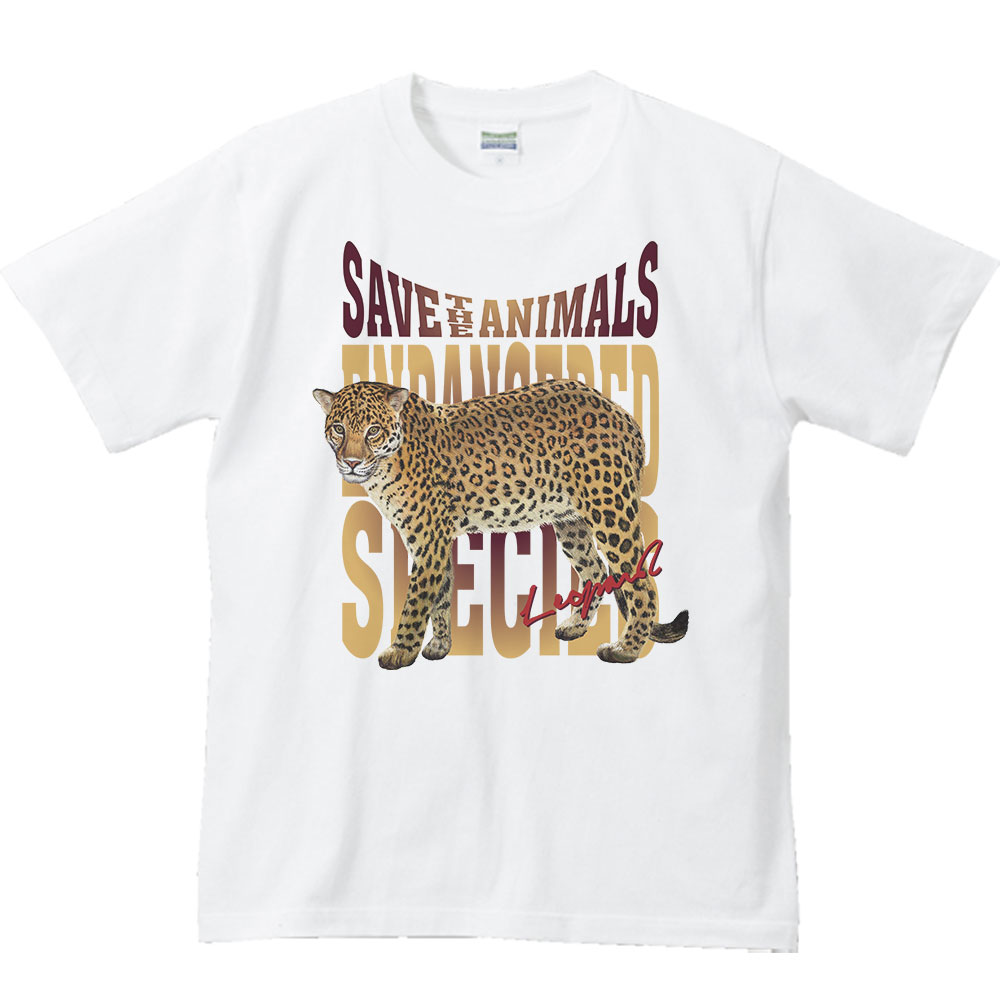 ヒョウ(豹)絶滅危惧動物/半袖Tシャツの紹介画像2