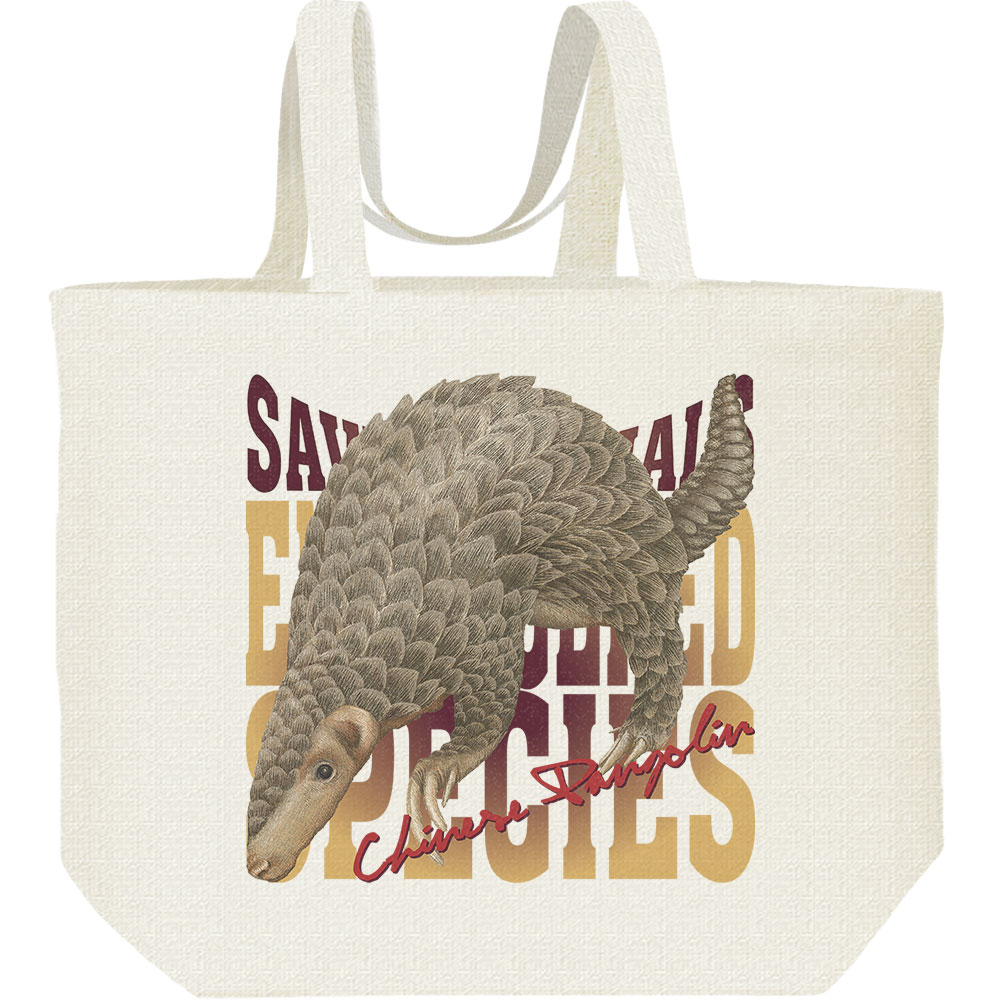 ミミセンザンコウ（絶滅危惧動物）／キャンバスバッグ・L（ポケット無し）エコバッグ