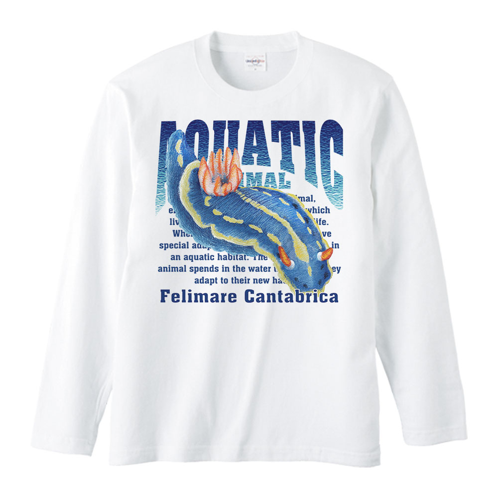Rakuten - アオ ウミウシ（水棲生物シリーズ）／長袖Tシャツ