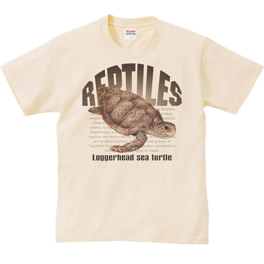 アカウミガメ（亀）爬虫類シリーズ／半袖Tシャツ 1