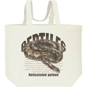 アミメニシキヘビ(蛇)爬虫類シリーズ/キャンバスバッグ・L(ポケット無し)エコバッグ