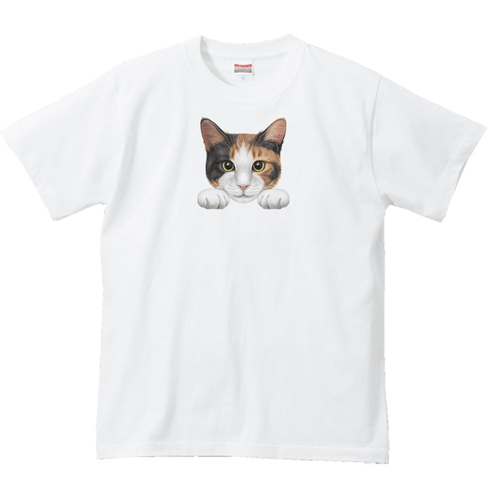 Rakuten - 猫の顔・三毛猫／半袖Tシャツ