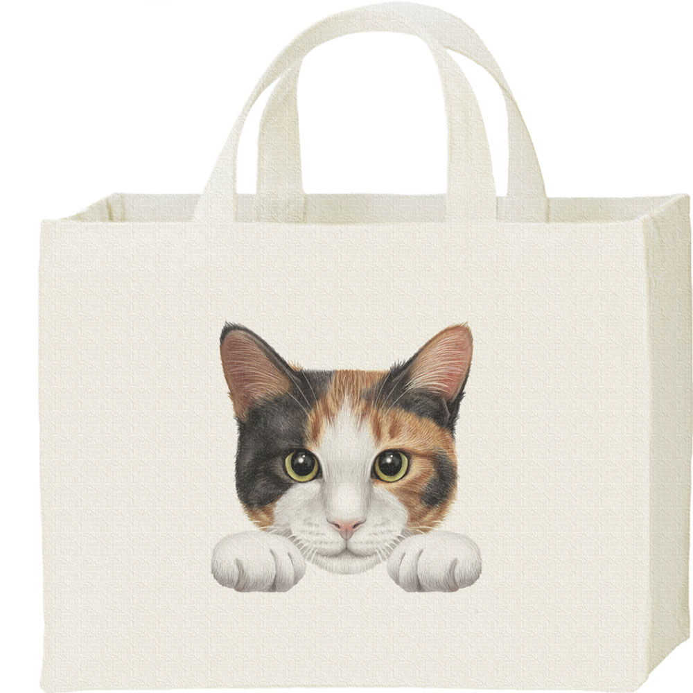 Rakuten - 猫の顔・三毛猫／キャンバスバッグ・スクエア