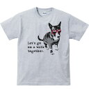 サングラス犬（一緒に散歩に行こう）＜JamJam＞／半袖Tシャツ