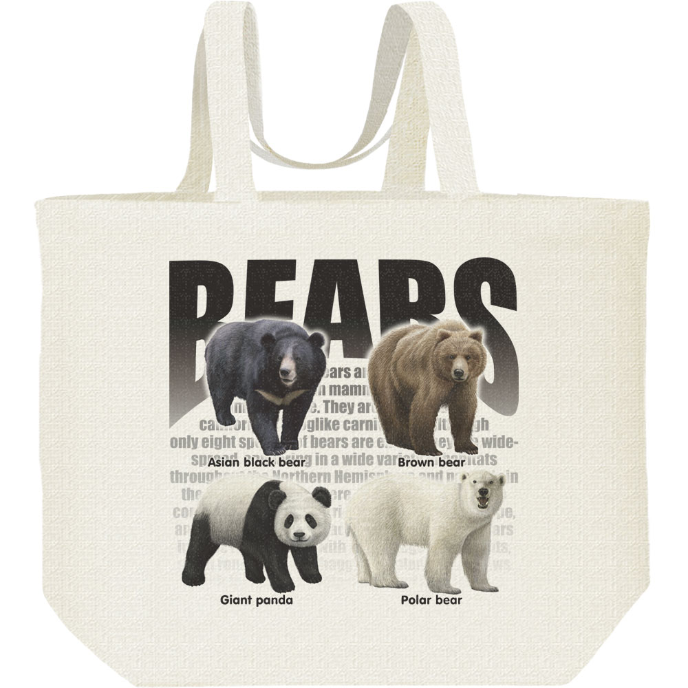 クマ大好き！／キャンバスバッグ・L（ポケット無し）エコバッグ