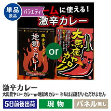 忘年会　景品　【バラエティ】二次会　景品　激辛カレー 大馬鹿ヤローカレーor地獄のカレー　※味の指定はできません　罰ゲーム　景品、結婚式　二次会　景品　目録、ビンゴ、セット、コンペ、2次会