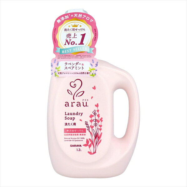 合成界面活性剤/合成香料/着色料/保存料無添加 天然精油100％ラベンダー油＆スペアミント油のほのかな香り 高い洗浄力/高い生分解性/ナチュラルで素肌にやさしい洗いあがり 皮ふ刺激テスト済み ※すべての方に皮ふ刺激がおきないというわけではありません 【商品詳細】 個装サイズ：147mmX258mmX88mm 個装重量：約1390g 内容量：1.2L 用途：綿、麻、合成繊維用 液性：弱アルカリ性 成分：純石けん分(30％ 脂肪酸カリウム) 製造国：タイ 発売元：サラヤ株式会社 JANコード：4973512261862配送会社は佐川急便/西濃運輸　他を使用します※パッケージは予告なく変更となる場合がございます※