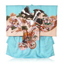 産着  男の子 産着レンタル ベビー 子供着物 レンタル お宮参り 男児産着(祝着)水色に鷹刺繍【レンタル】赤ちゃん 記念撮影 格安 安い 初着セット【ab】