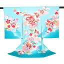 【宮参りレンタル・往復送料無料】宮参り女の子(初着)手鞠梅祝着レンタル(着物:水色)『産着』【レンタル商品】【レンタル】【a】