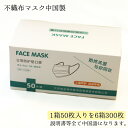 使い捨てマスク 花粉症 不織布マスク 1箱50枚入りを6箱で300枚 中国製 白色 粉塵対策等 大人用 フリーサイズ 男性用 女性用 販売商品